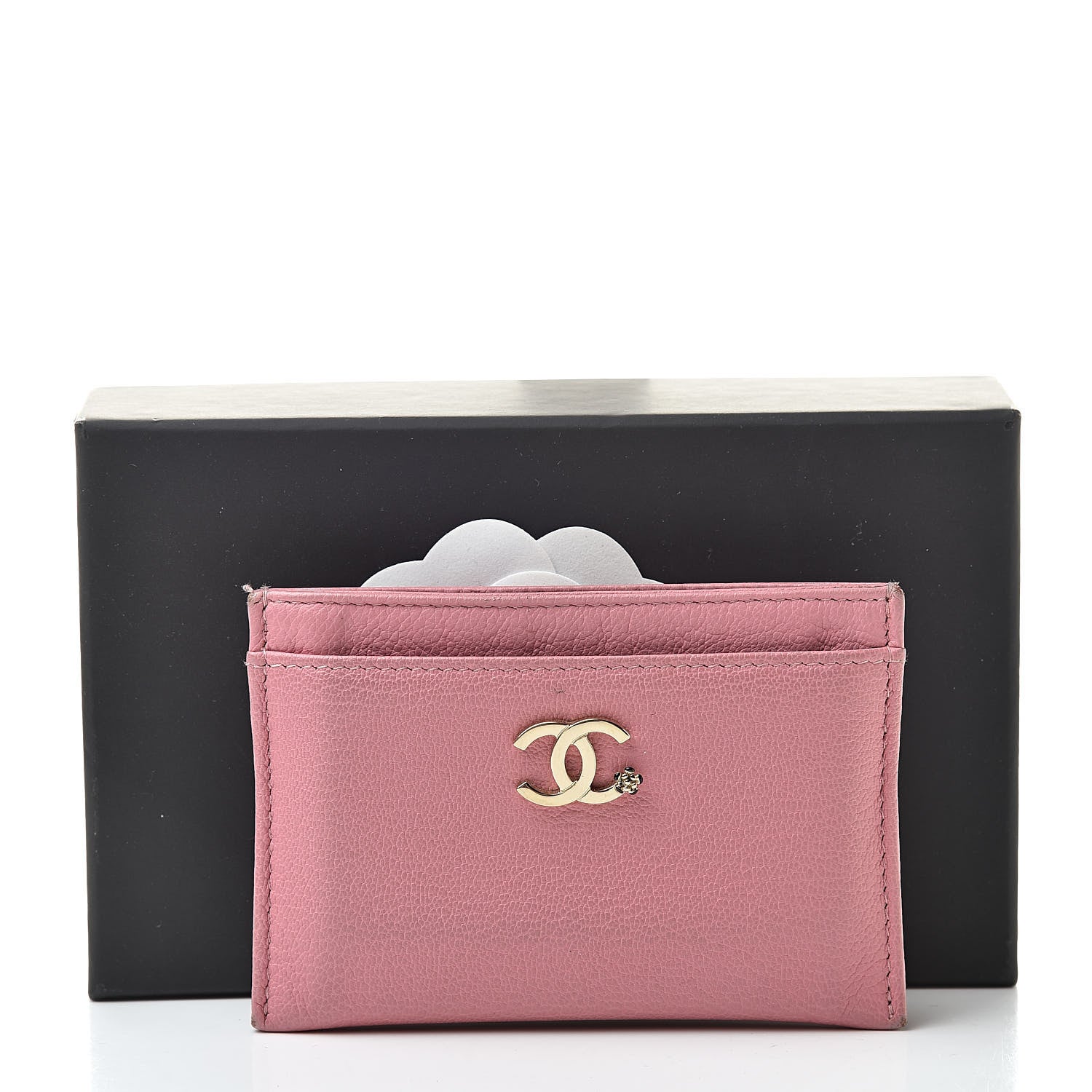 Chanel Goatskin CC Card Holder Pink 13 of 13