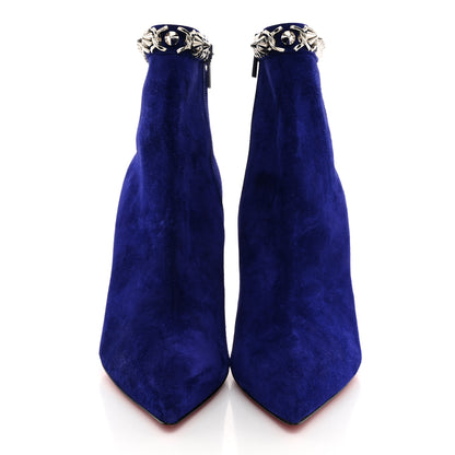 Christian Louboutin Veau Velour Booty Chain 100 Ankle Boots 40.5 Night 3 of 10