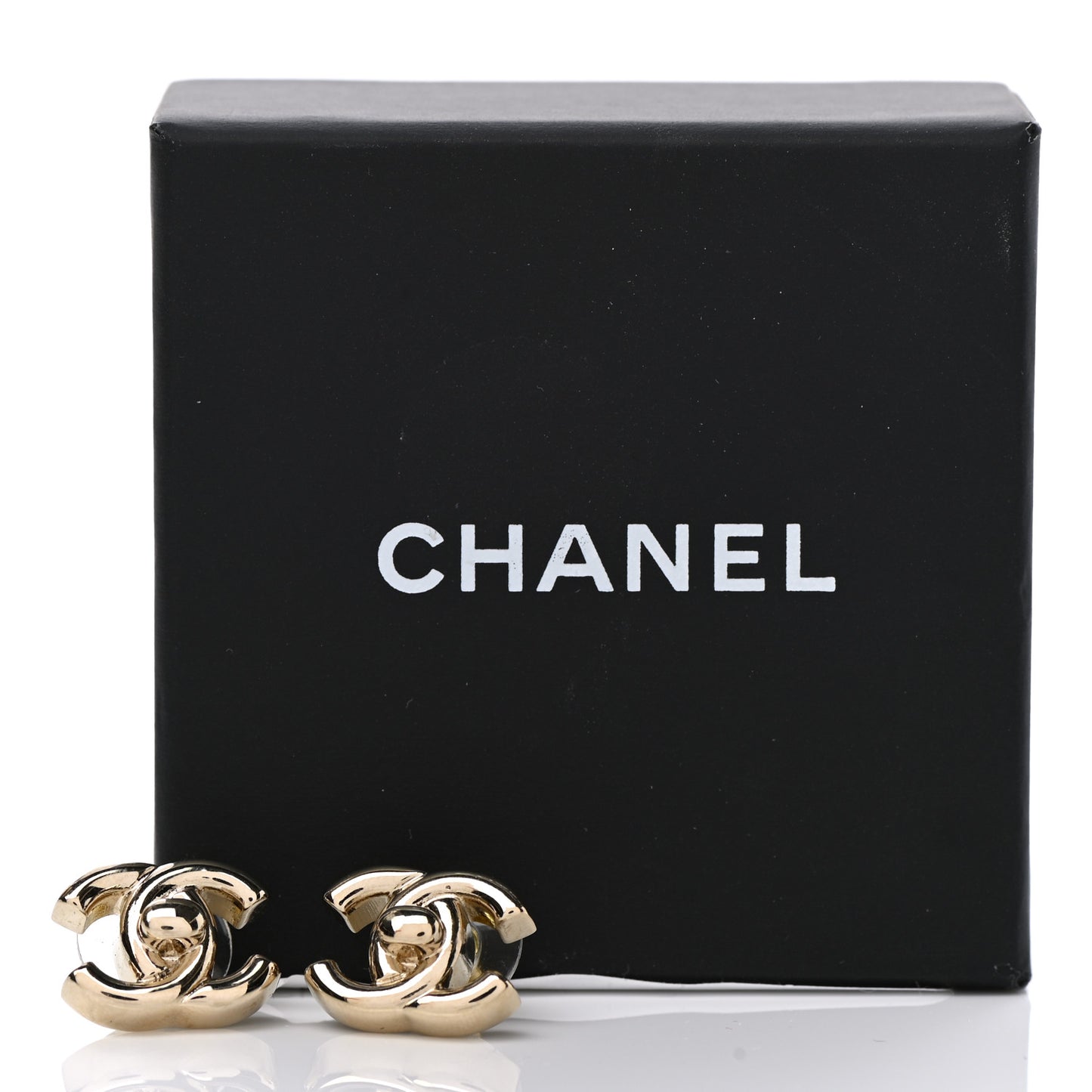 Metal CC Turnlock Earrings Gold