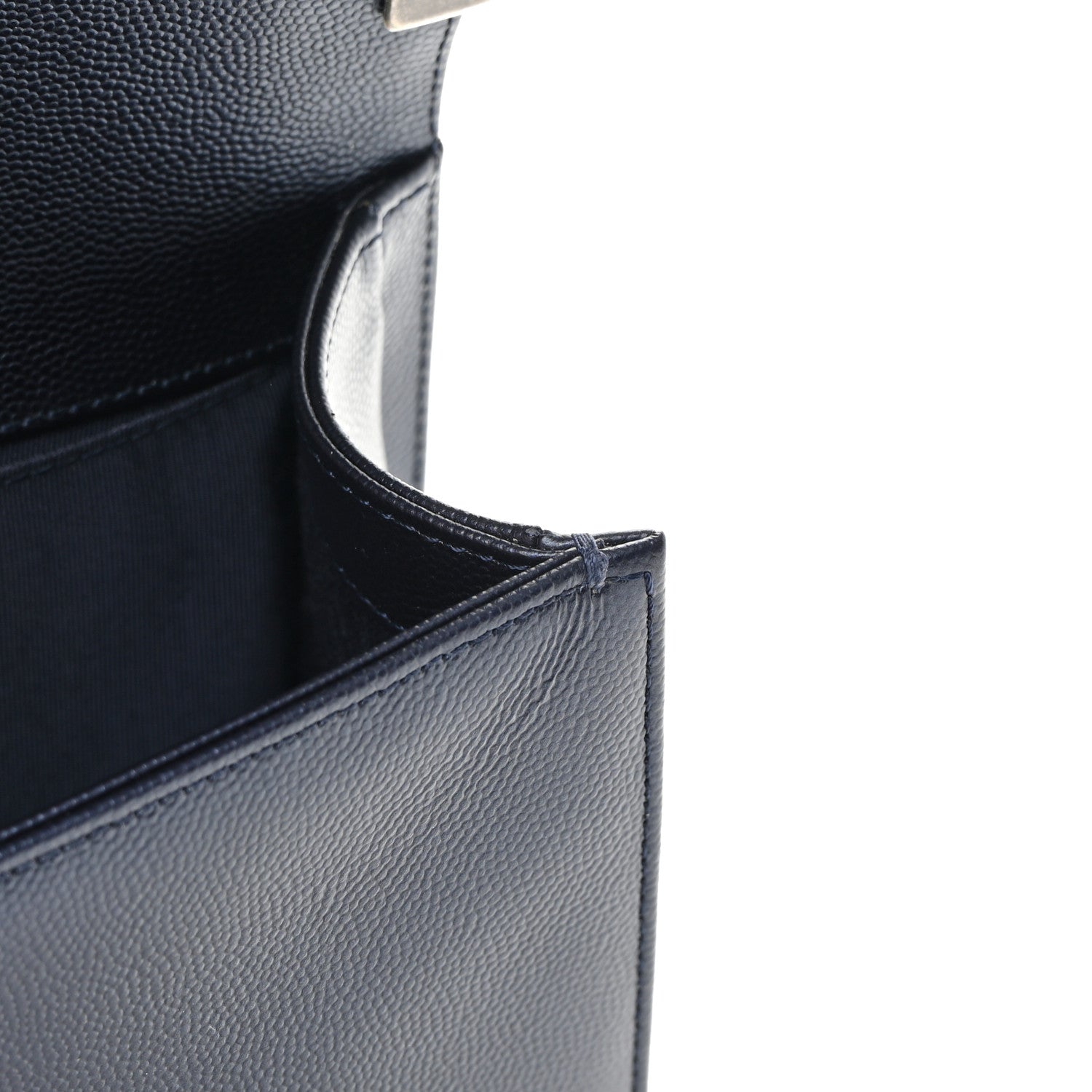Chanel Metallic Caviar Quilted Medium Boy Flap Navy 11 of 12