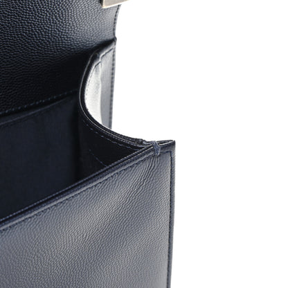 Chanel Metallic Caviar Quilted Medium Boy Flap Navy 11 of 12