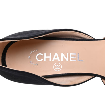 Chanel Satin Grosgrain Pearl Pumps 36.5 Black 7 of 11