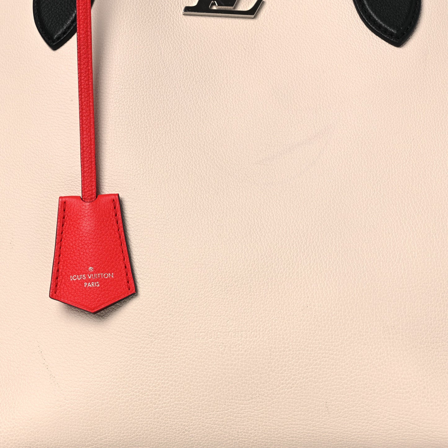 Calfskin Lockme Go Tote Kabuki Red Quartz Black