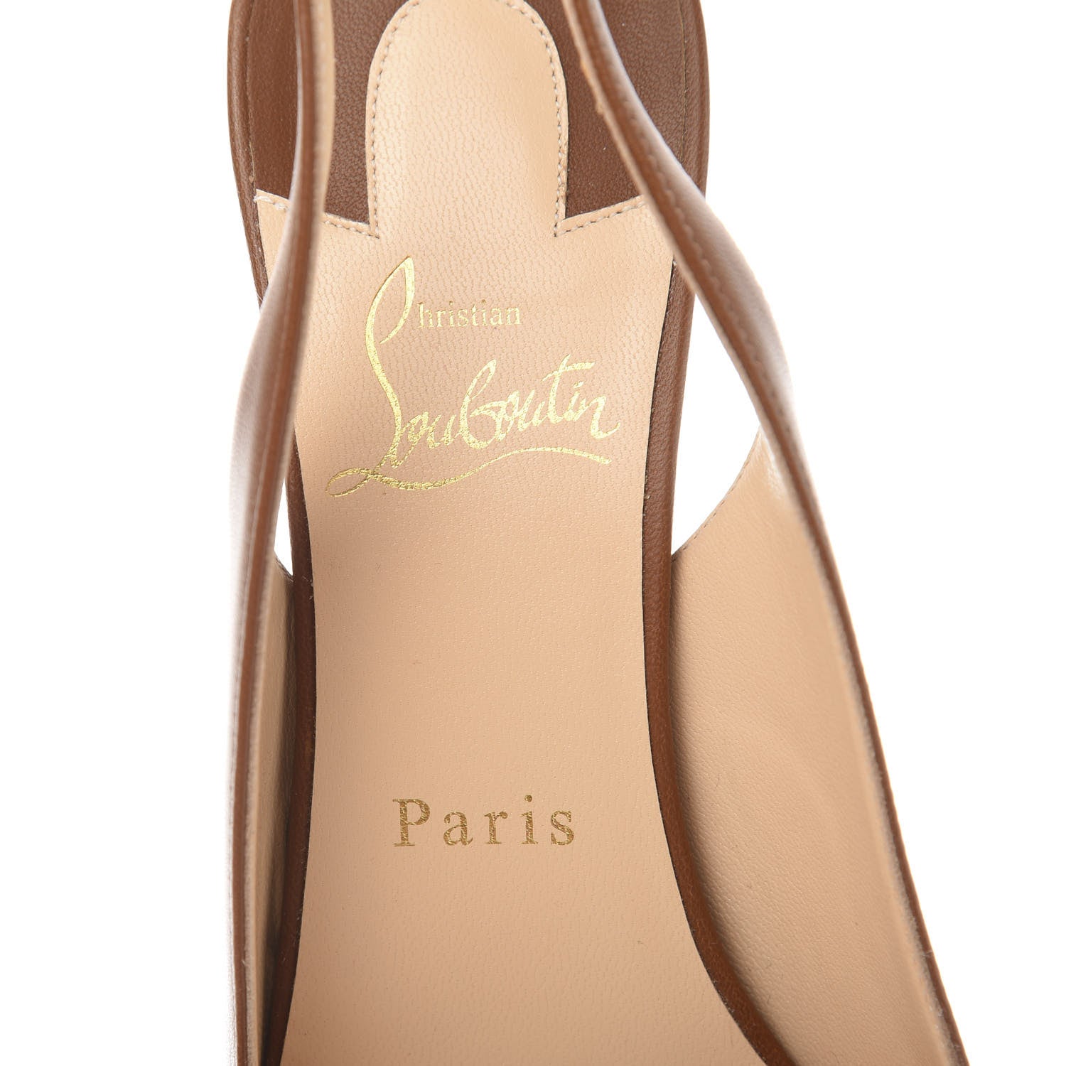 Christian Louboutin Nappa Clare Sling 80 Pumps 39.5 Cuoio 6 of 8