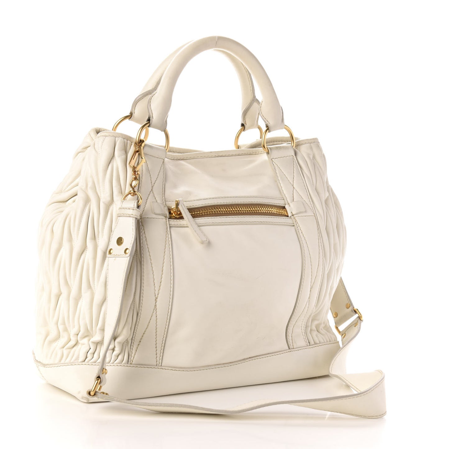 Nappa Matelasse Satchel Bianco