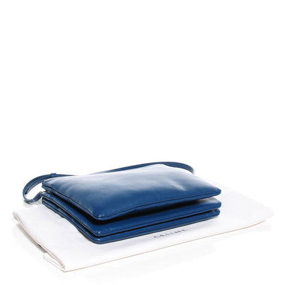 Celine Lambskin Large Trio Crossbody Metallic Blue 4 of 7