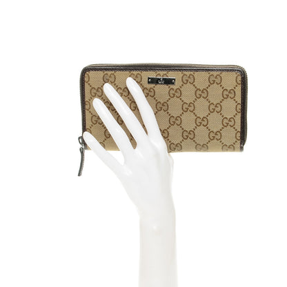 Gucci Monogram Metal Bar Zip Around Wallet Dark Brown 2 of 6