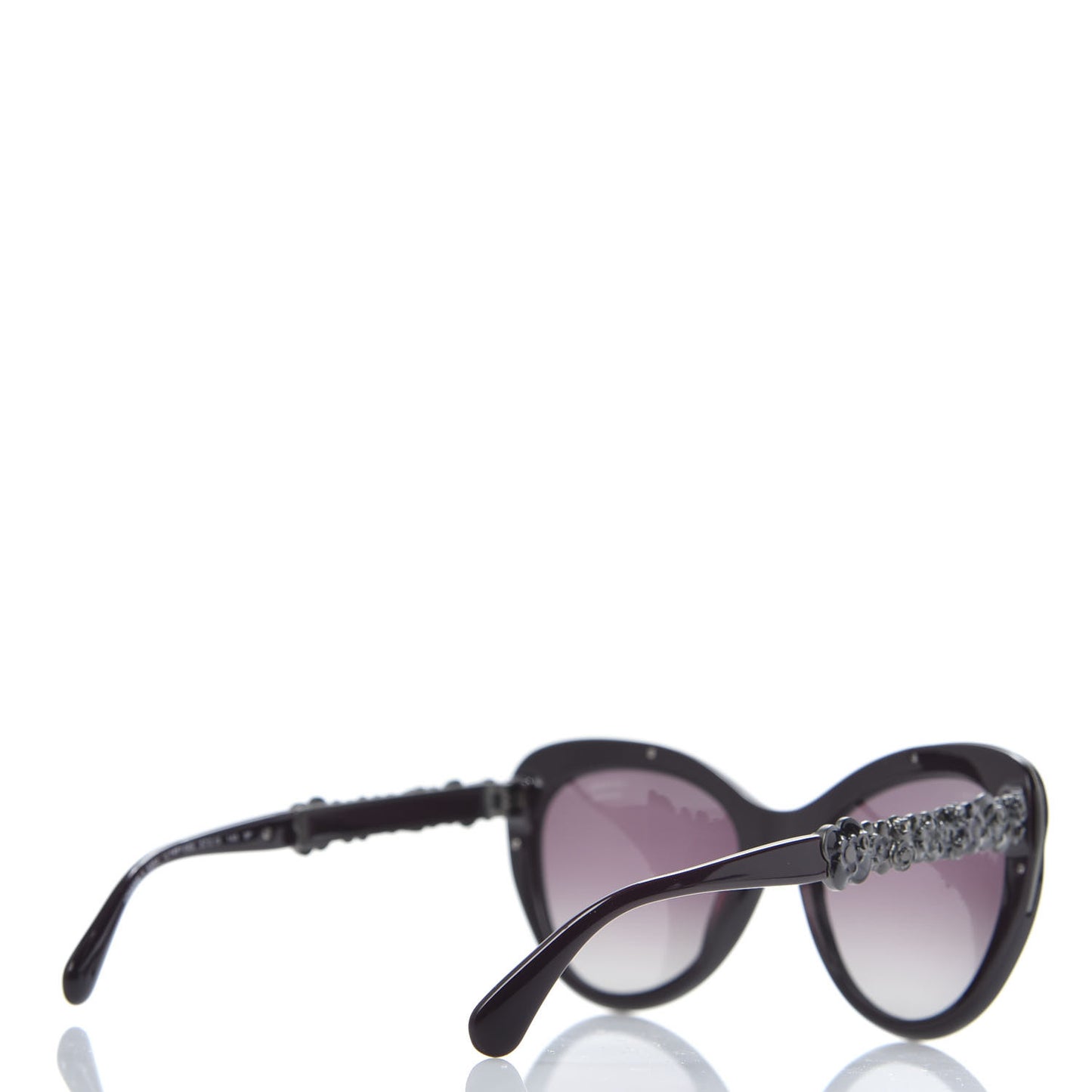Acetate Polarized Bijou Cat Eye Sunglasses 5354 Black