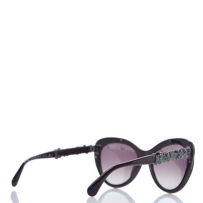 Chanel Acetate Polarized Bijou Cat Eye Sunglasses 5354 Black 4 of 7