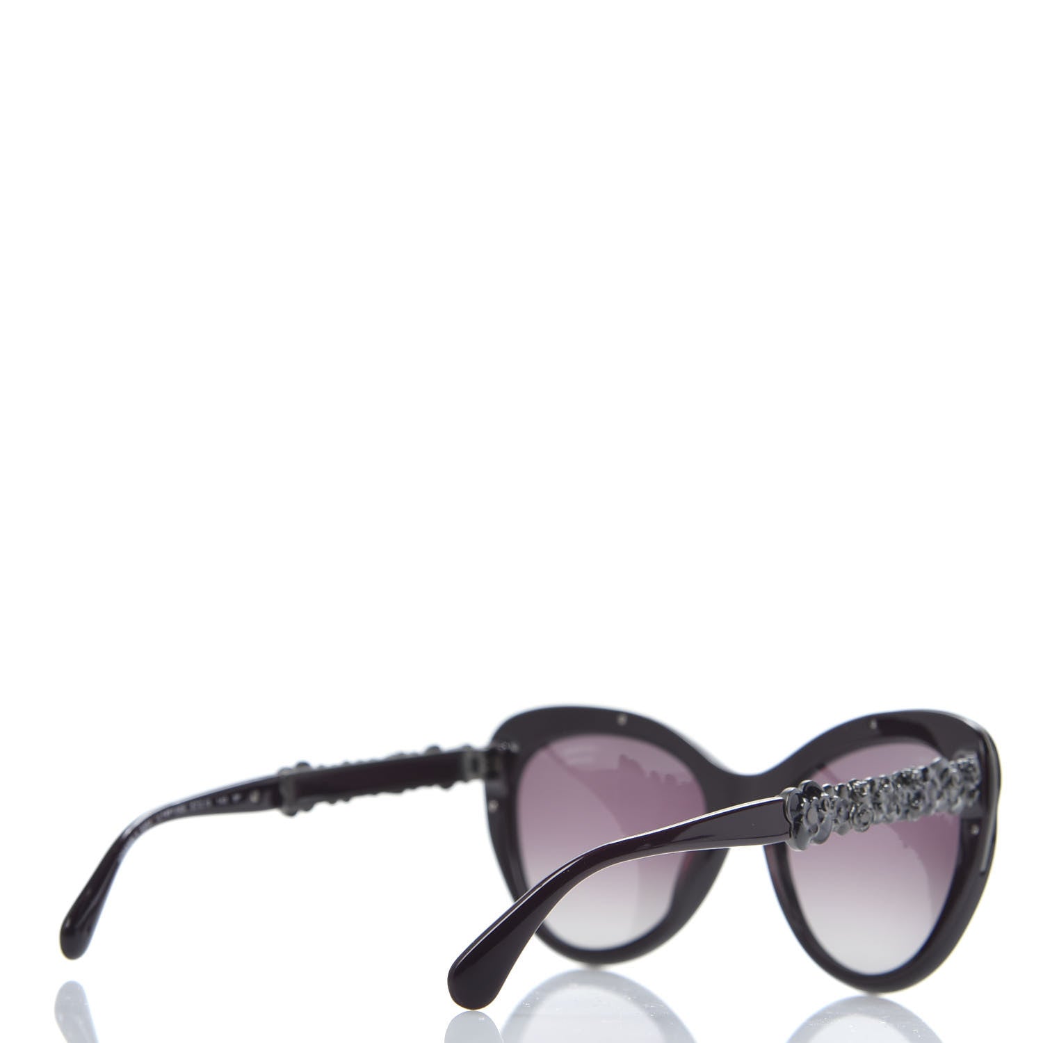 Chanel Acetate Polarized Bijou Cat Eye Sunglasses 5354 Black 4 of 7
