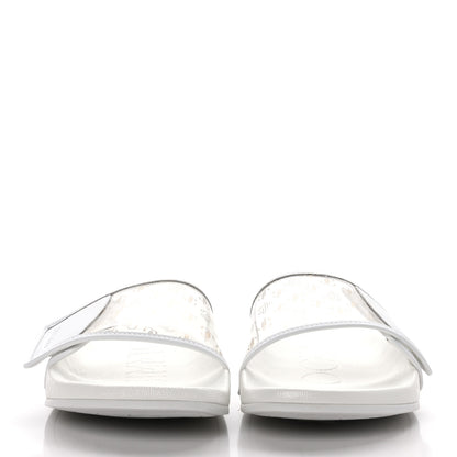 Jimmy Choo Plexi Lambskin Logo Print Fitz Slide Sandals 40 White 2 of 8