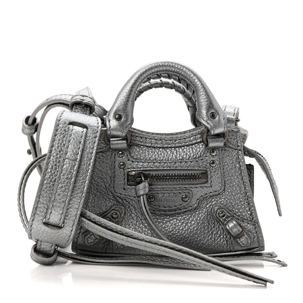 Balenciaga Metallic Grained Calfskin Neo Classic Hardware Super