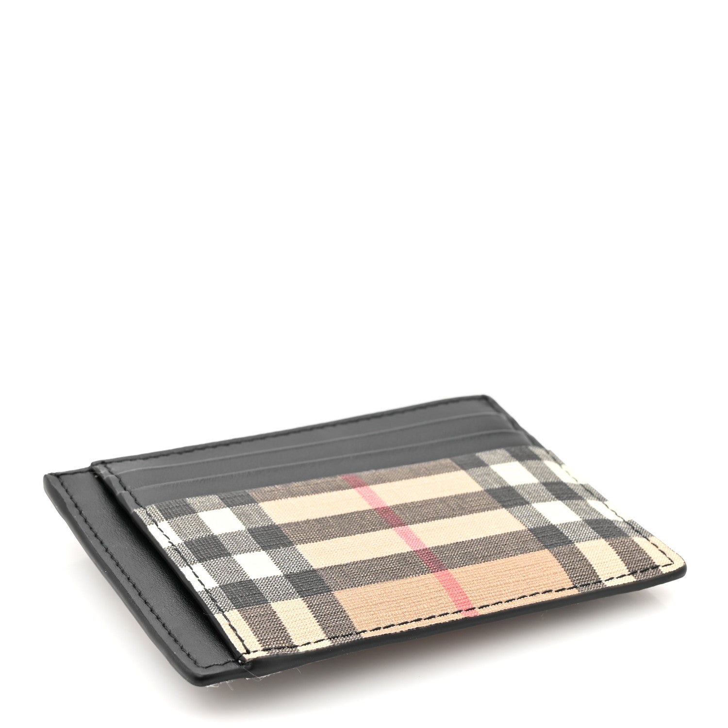 Burberry Vintage Check Money Clip Card Case Archive Beige Black 5 of 8