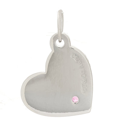 Tiffany 18K White Gold Pink Sapphire Heart Charm 3 of 3