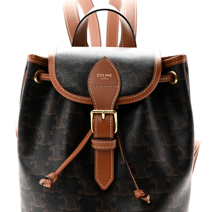 Celine Triomphe Canvas Calfskin Mini Folco Backpack Tan 7 of 9