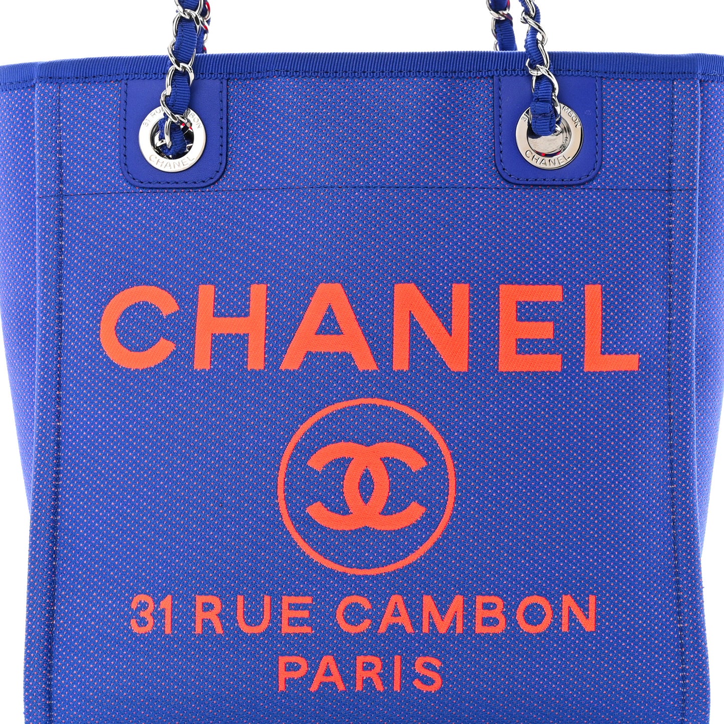 Mixed Fibers Mini Deauville Tote Blue Orange