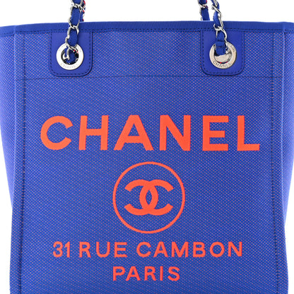 Chanel Mixed Fibers Mini Deauville Tote Blue Orange 8 of 10