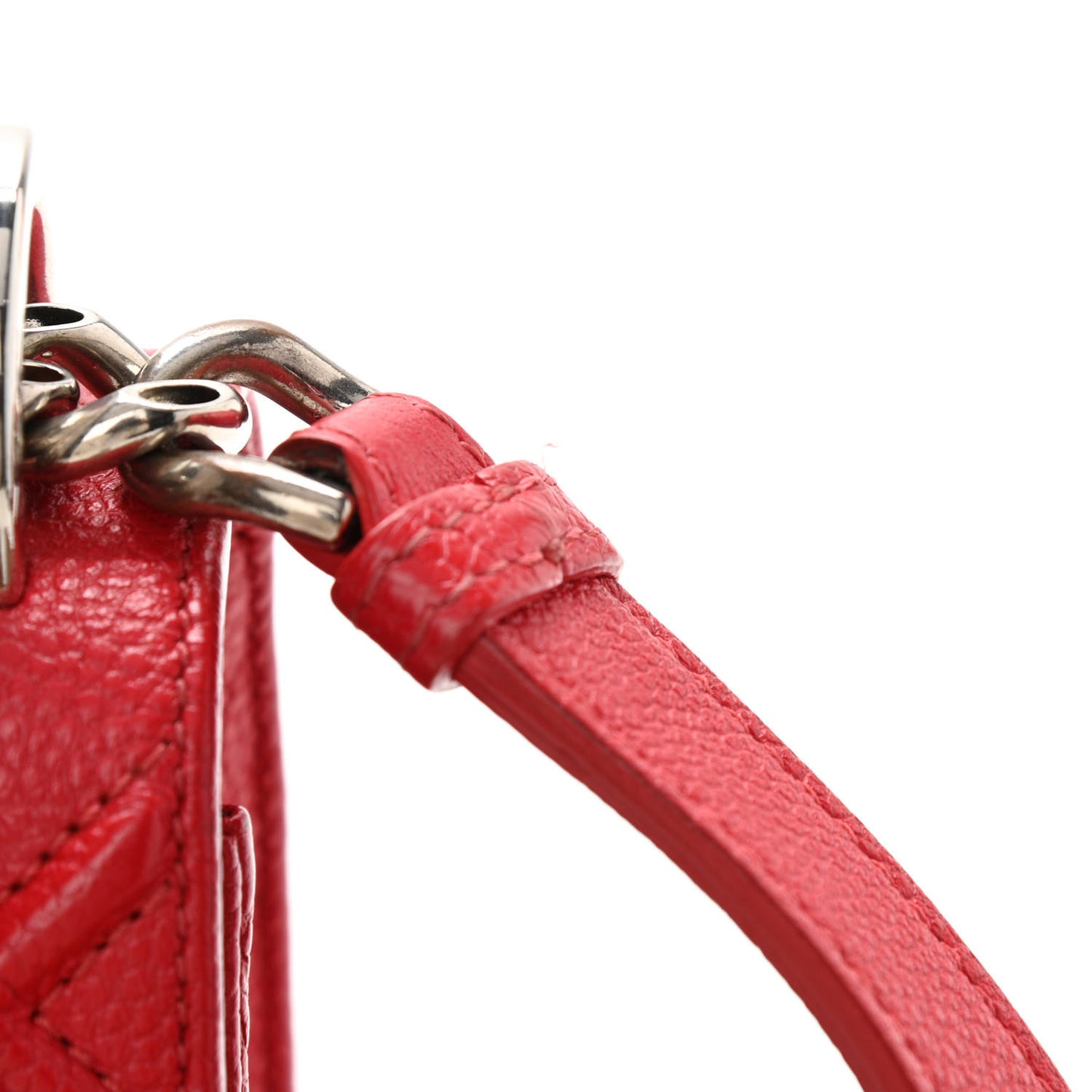 Grained Calfskin Small Diorama Flap Bag Red