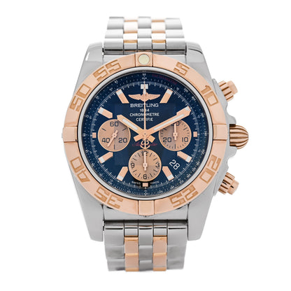 Breitling Stainless Steel 18K Rose Gold 44mm Chronomat Automatic Watch Blue CB011012/B968 1 of 5