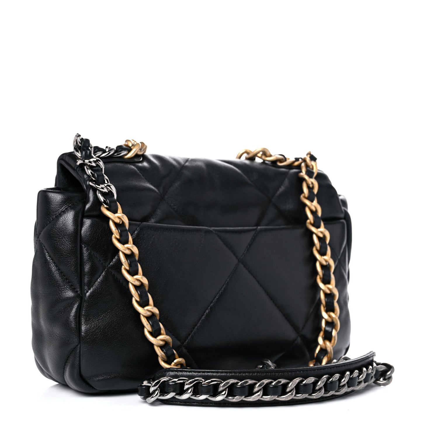 Lambskin Quilted Medium Chanel 19 Flap Black