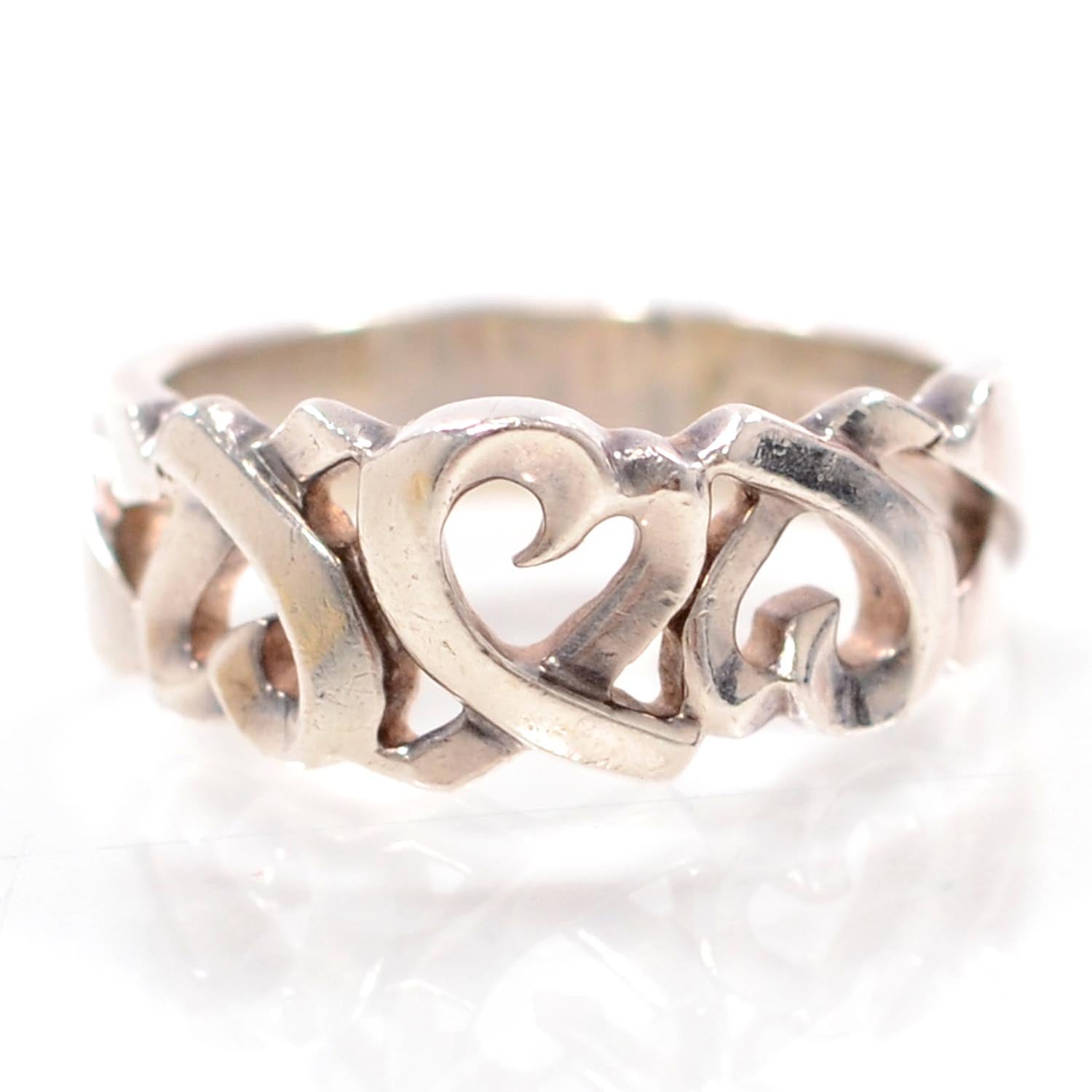 Tiffany Sterling Silver Paloma Picasso Loving Hearts Ring 8 1 of 6