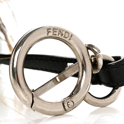 Fendi Mink Fox Fur QuTweet Softweet Bag Bug Charm Azzurro 3 of 5