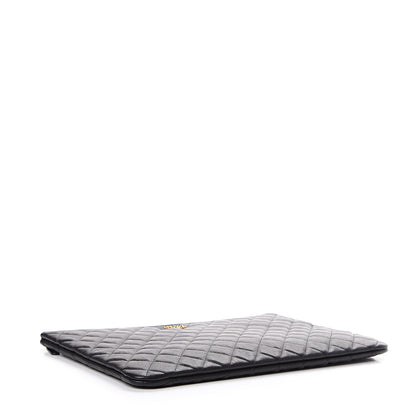Chanel Lambskin Quilted Large Cosmetic Case Black 3 of 7