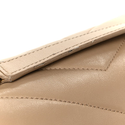 Saint Laurent Calfskin Y Quilted Monogram Medium Loulou Chain Satchel Dark Beige 14 of 14