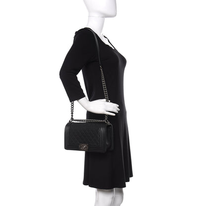 Chanel Caviar Quilted Medium Boy Flap Black 2 of 12