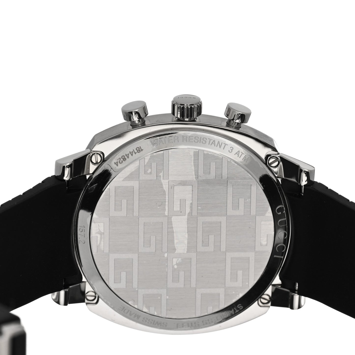 Stainless Steel Rubber 40mm Grip Quartz Watch Black