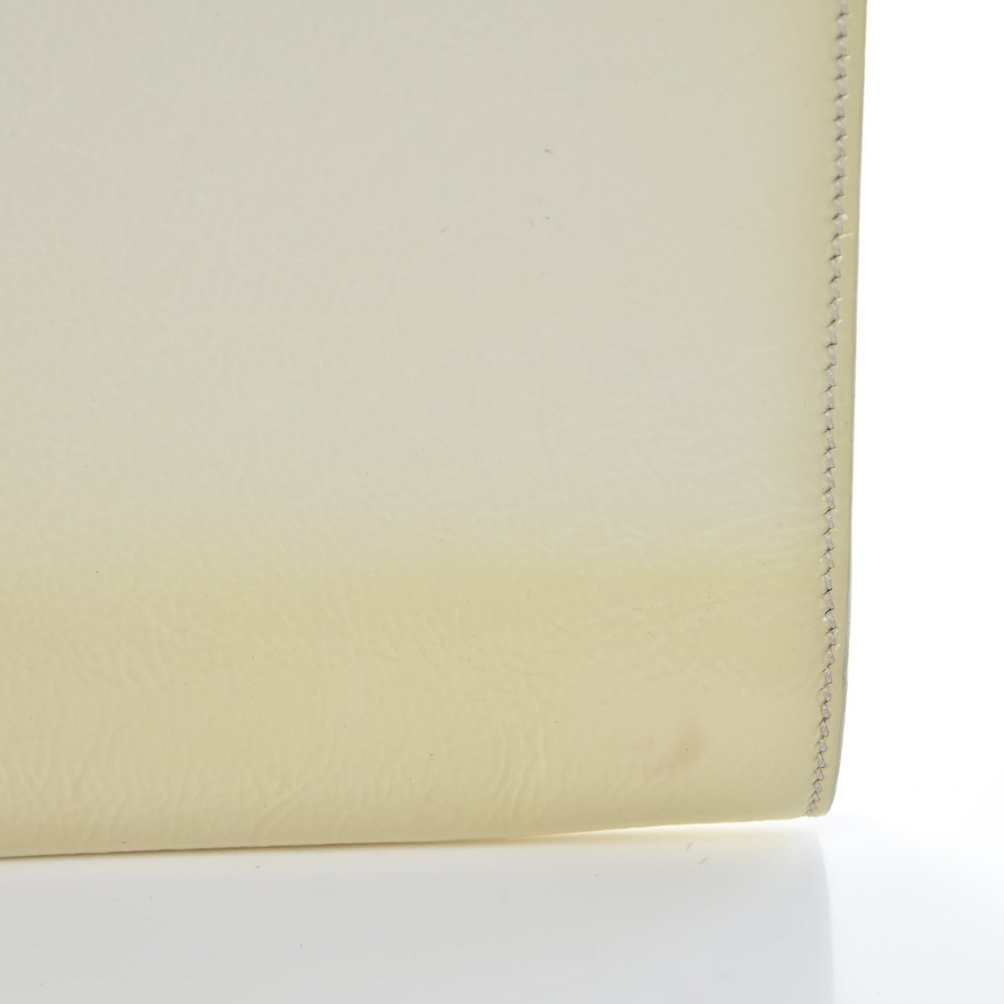 Patent Calfskin Large Belle De Jour Clutch Off White