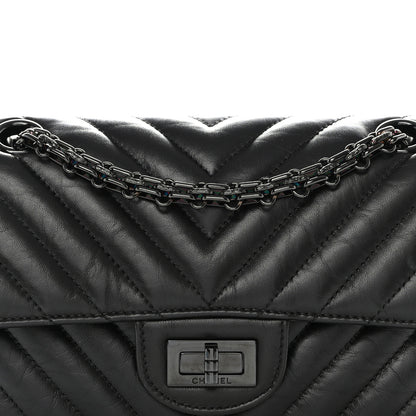 Chanel Aged Calfskin Chevron Quilted 2.55 Reissue Mini Flap So Black 6 of 11