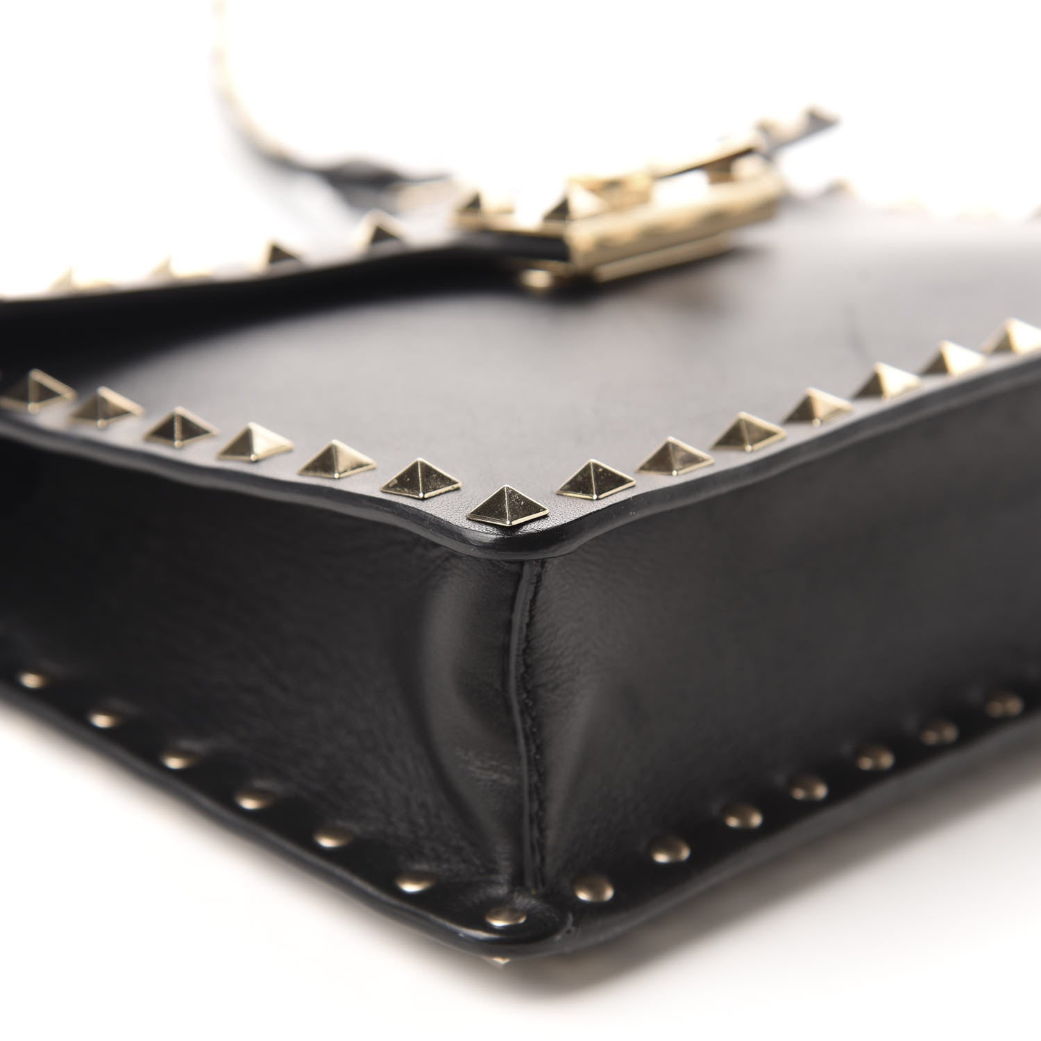 Valentino Garavani Calfskin Rockstud Crossbody Messenger Bag Black 6 of 11