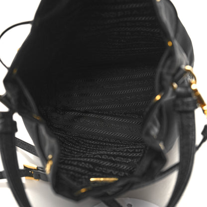 Prada Saffiano Tessuto Nylon Mini Bucket Crossbody Bag Black 5 of 11