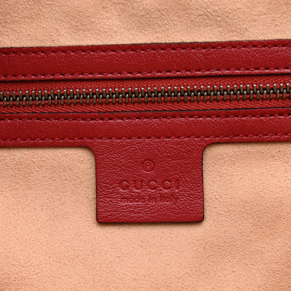 Gucci Vintage Effect Calfskin Matelasse Diagonal Small Torchon GG Marmont Bamboo Top Handle Shoulder Bag Black Romantic Cherry 6 of 10