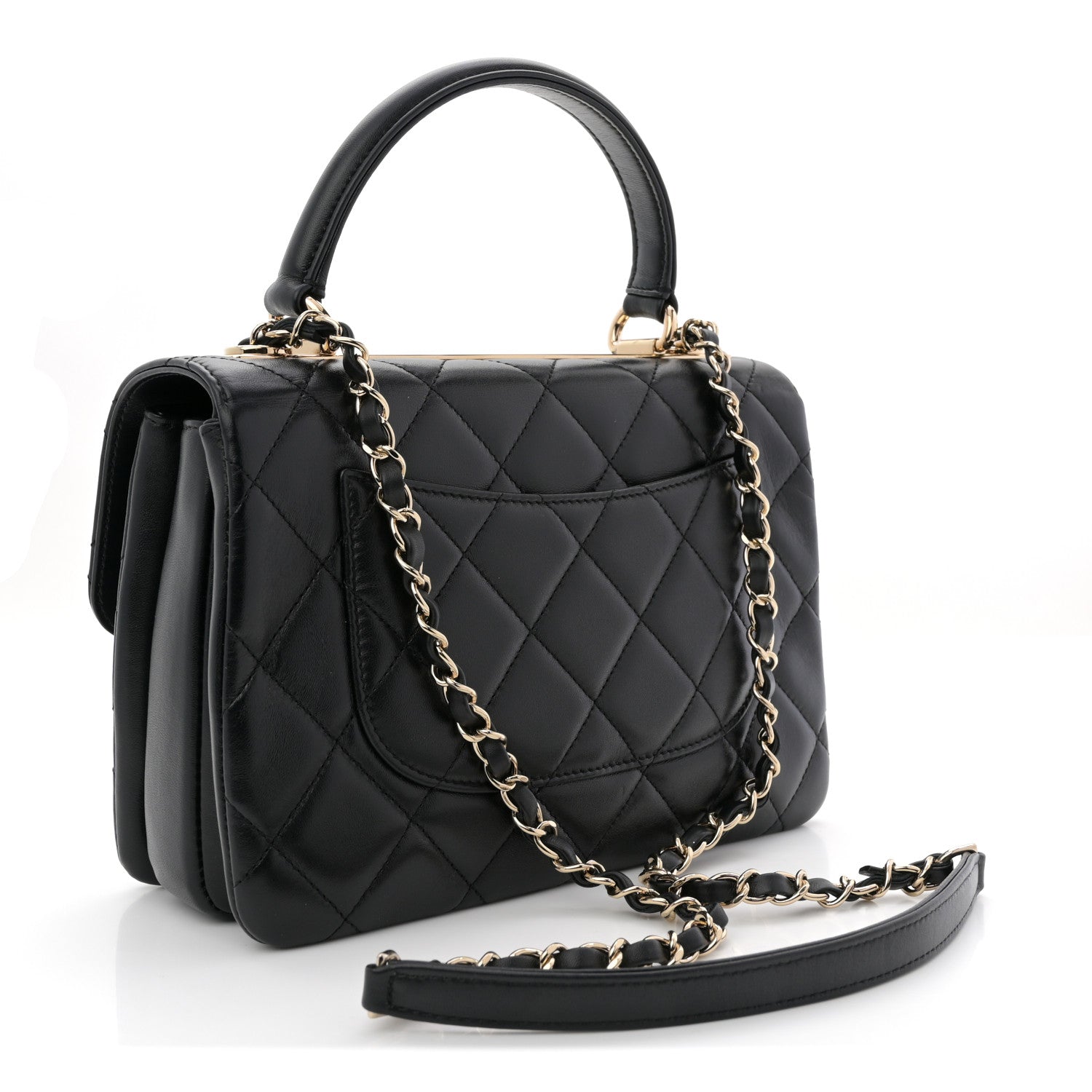 Chanel Lambskin Quilted Small Trendy CC Dual Handle Flap Bag Black 3 of 10