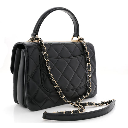 Chanel Lambskin Quilted Small Trendy CC Dual Handle Flap Bag Black 3 of 10