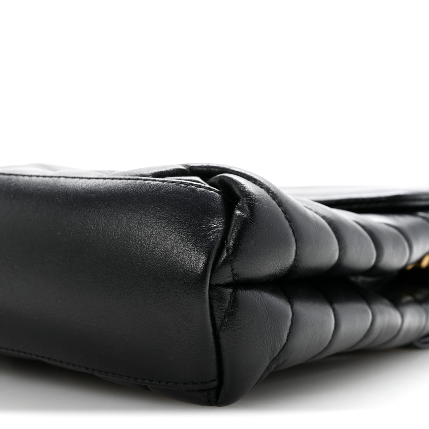 Calfskin Y Quilted Monogram Small Loulou Chain Satchel Black