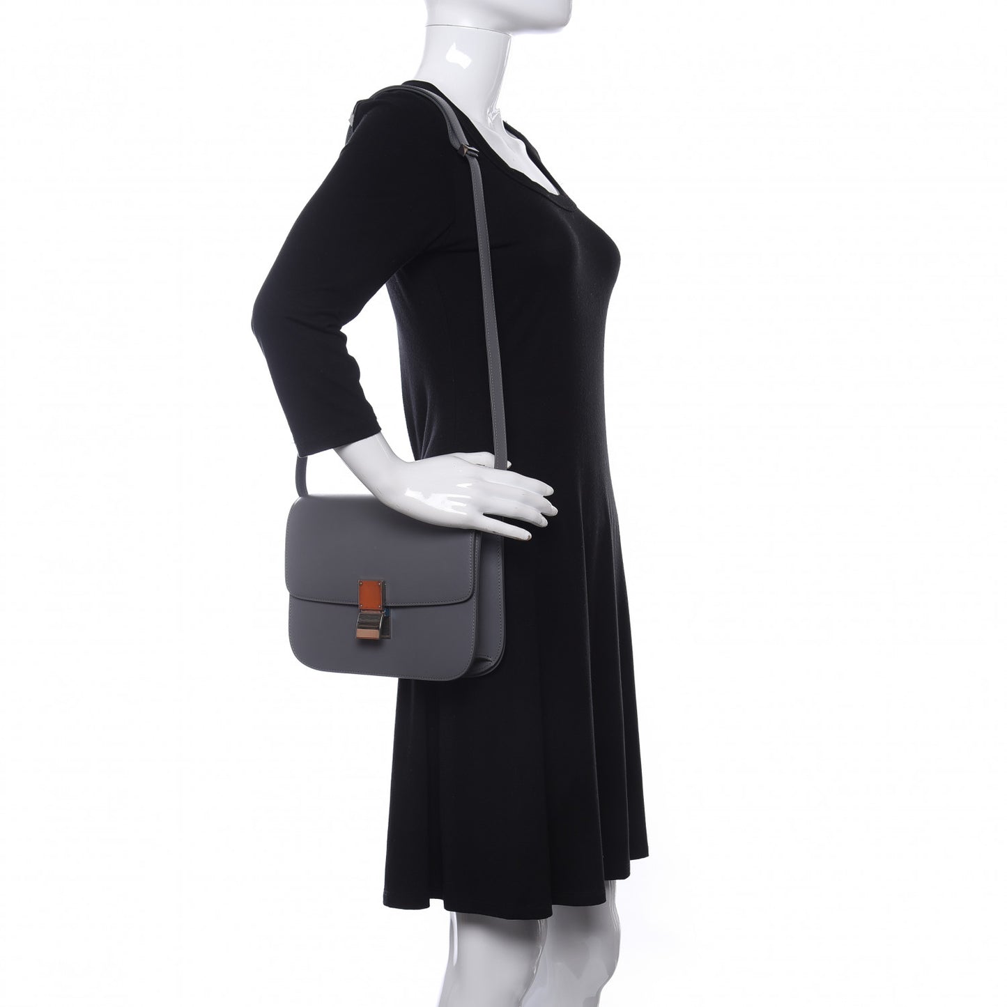 Box Calfskin Medium Classic Box Flap Storm