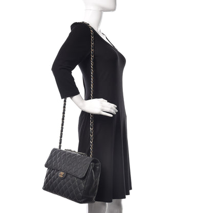 Chanel Caviar Quilted Jumbo Single Flap Black 3 of 15