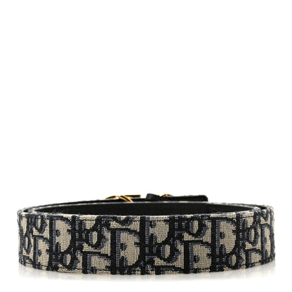 Christian Dior Oblique 30 Montaigne 35mm Belt 90 36 Blue 2 of 7