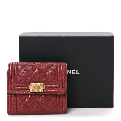 Chanel Caviar Quilted Small Boy Flap Wallet Red 9 of 9