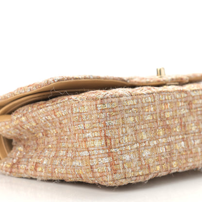 Chanel Tweed Quilted Medium Double Flap Beige Multicolor 9 of 13