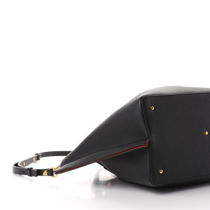 Valentino Garavani Grainy Calfskin Medium VLogo Escape Shopper Black 8 of 12