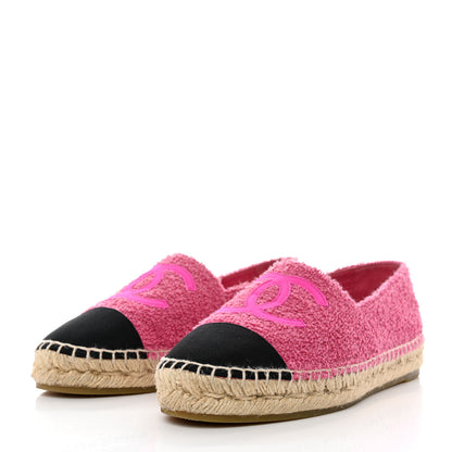 Chanel Fabric Grosgrain CC Espadrilles 39 Dark Pink Black 3 of 12