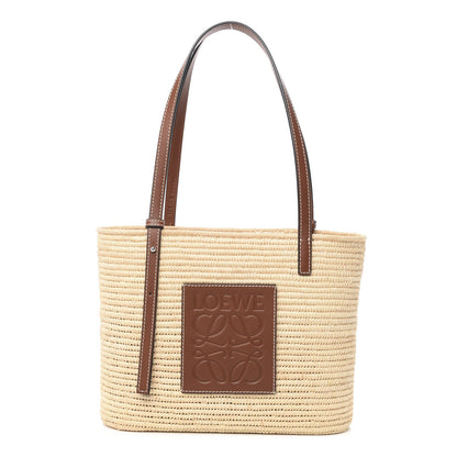 Loewe Raffia Square Basket Tote Bag Natural Tan 1 of 9