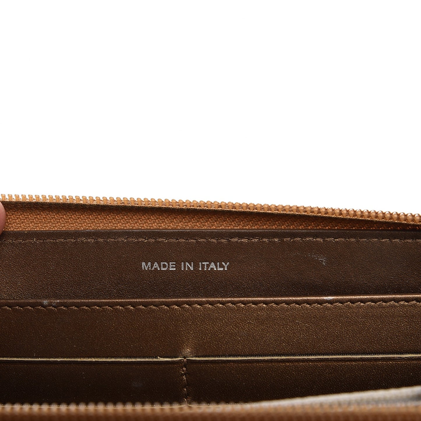 Metallic Caviar Large Timeless CC Gusset Zip Around Wallet Dark Gold