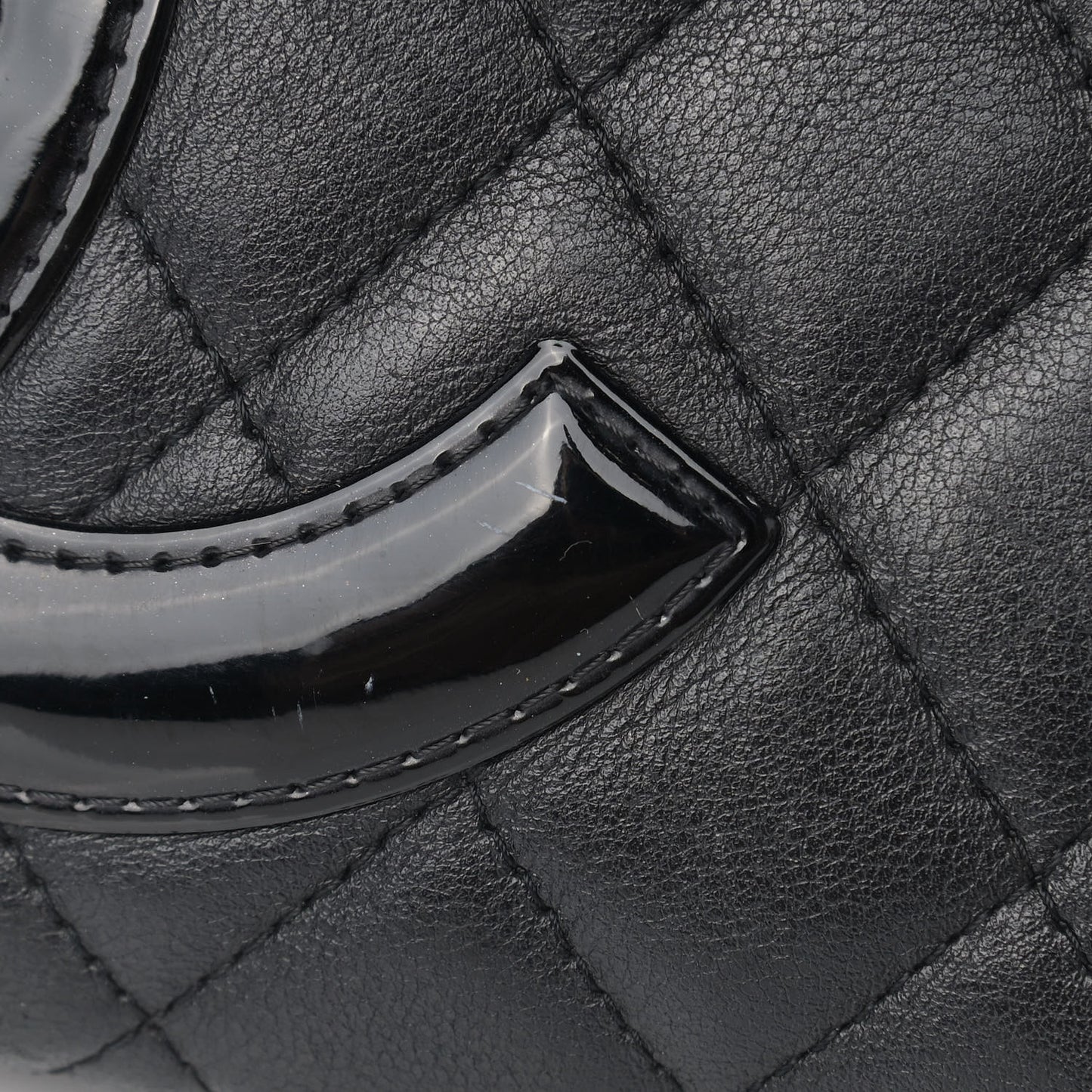 Calfskin Quilted Large Cambon Bowler Black