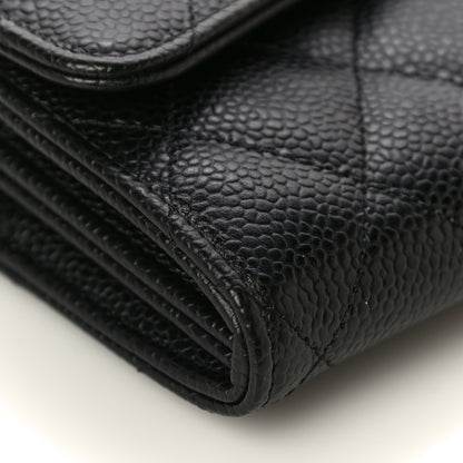 Chanel Caviar Quilted Large Gusset Flap Wallet Black 10 of 12