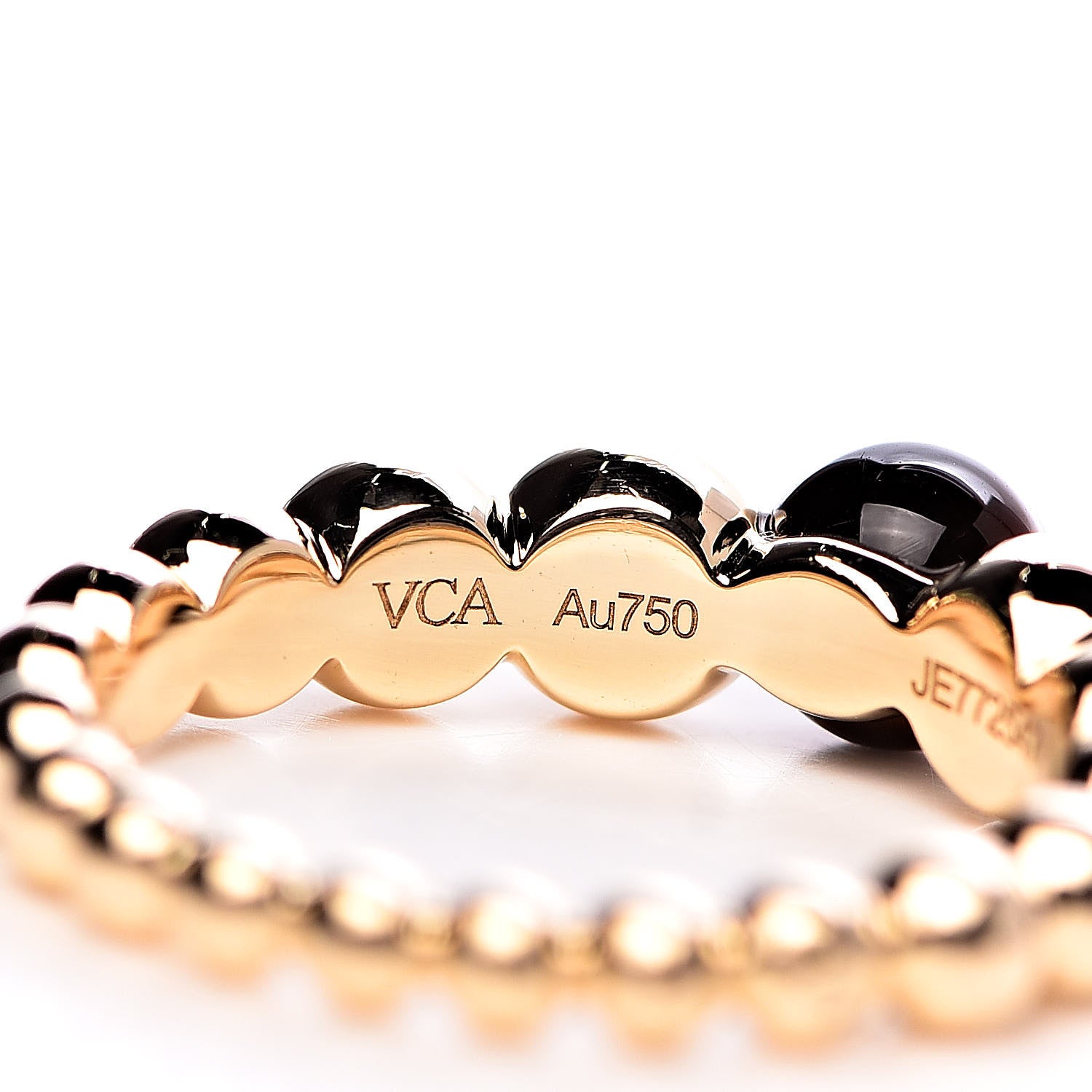 Van Cleef & Arpels 18K Yellow Gold Tiger's Eye Perlee Couleurs Variation Ring 48 4.5 5 of 7